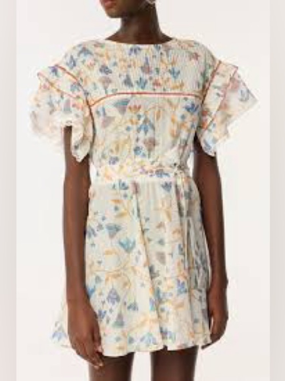 NWT women’s POUPETTE ST. BARTH blue ylang ylang kora floral metallic mini dress